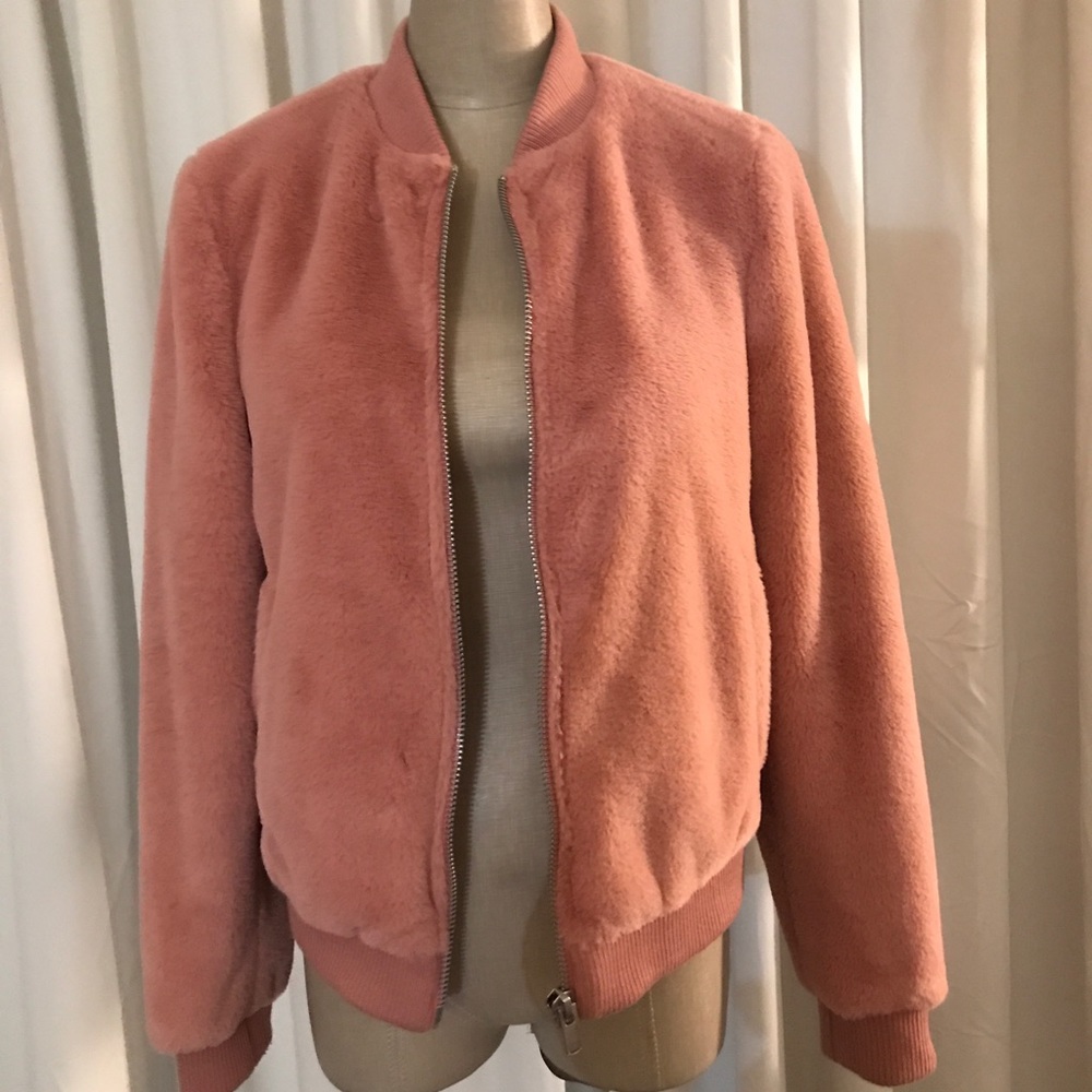 Fluffy pink sweater